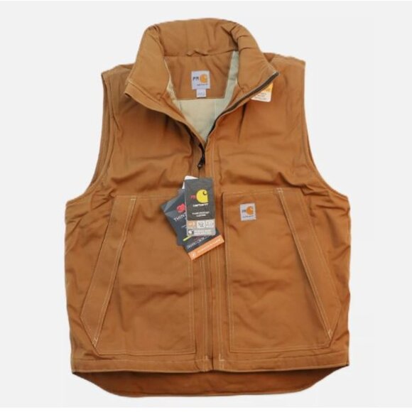Carhartt Fire-Resistant Quick Duck Insulated Vest Men's Size XL Brown 103387